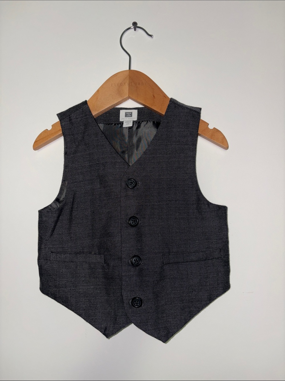 Janie and Jack Boys Charcoal Gray Dress Vest